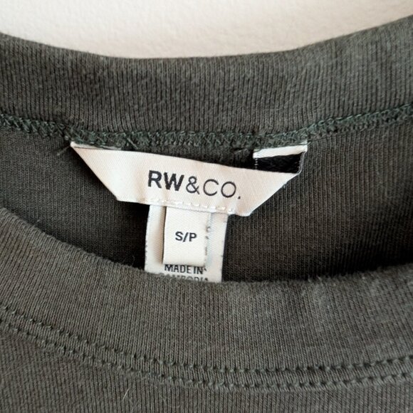 RW&CO long sleeve sage green top with shoulder pleats - Picture 3 of 5
